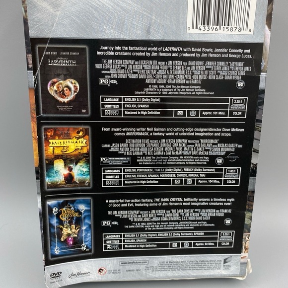 Jim Henson Fantasy Film Collectors Box Set (DVD, 2006 3-Discs) Labyrinth Bowie - Picture 2 of 12